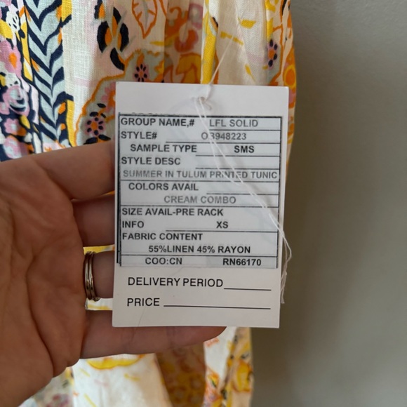 Free People Summer In Tulum Printed Linen Tunic Dress/Shirt XS NWT Sample Piece - Picture 9 of 11